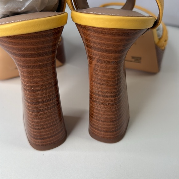 Katy Perry the steady ankle strap heels size 8.5M in pineapple wicker new in box - Picture 9 of 14